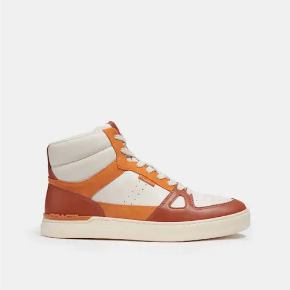 Coach men's Clip Court Multicolor Hi-Top Leather & Suede Sneakers-11D-New in Box - Picture 11 of 14